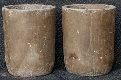 Pair of Large Cement Planters, ex Oakwell Estate