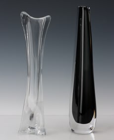 Orrefors Swedish Crystal Glass Flower Vases