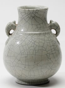 Chinese Ge-ware Hu-Shaped Vase
