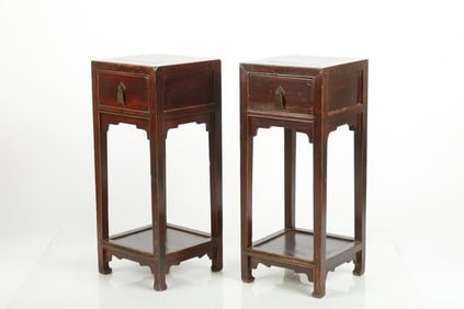 Pair Of Antique Chinese One-Drawer Stands