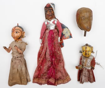 Collection of Antique Indonesian Puppets, Late 19th/Early 20th C.