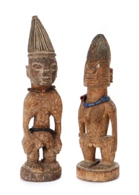 Pair of African Yoruba Ibeji Figures, Nigeria