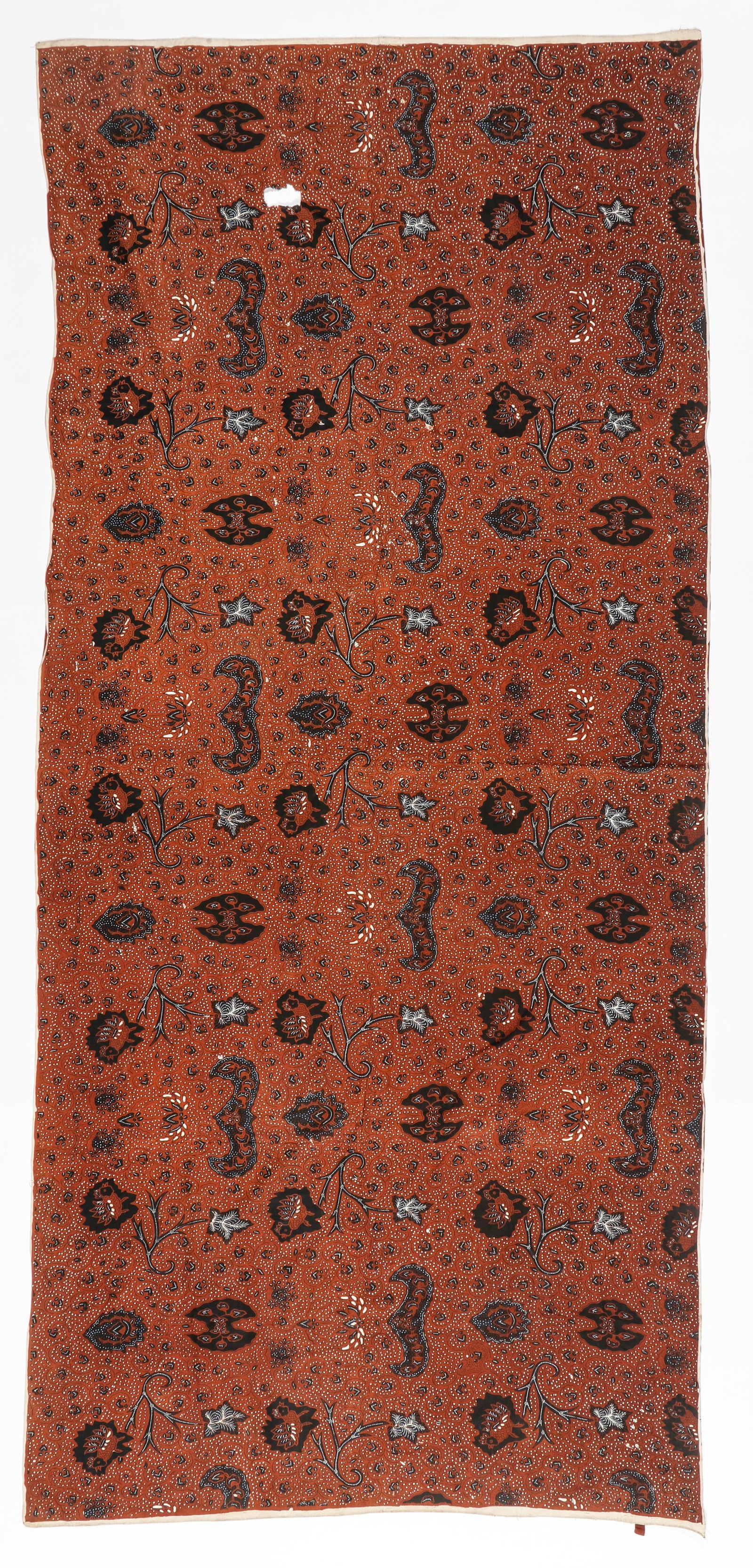 Tulis Batik, Indonesia, Early 20th C.: Tulis Batik, Indonesia, Early 20th C. This fine cotton batik features a brown and black tones with a chicken motif. Size: 7'5'' x 3'4'' (226 x 102 cm).