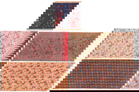 Group of Tulis Batiks, Java, Indonesia, 20th/21st C.: Group of Tulis Batiks, Java, Indonesia, 20th/21st C. Cotton. Mixed lot of hand drawn tulis batiks from various parts of Java like Indramayu in the west of Java, Lasem and Cirebon. Ranges from Mid 20th