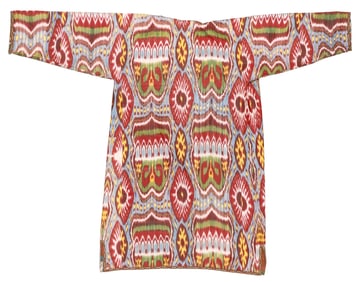 Vintage Central Asian Silk Ikat Robe