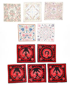 Collection of 10 Indian Pillow Covers, India, Mid 20th C.