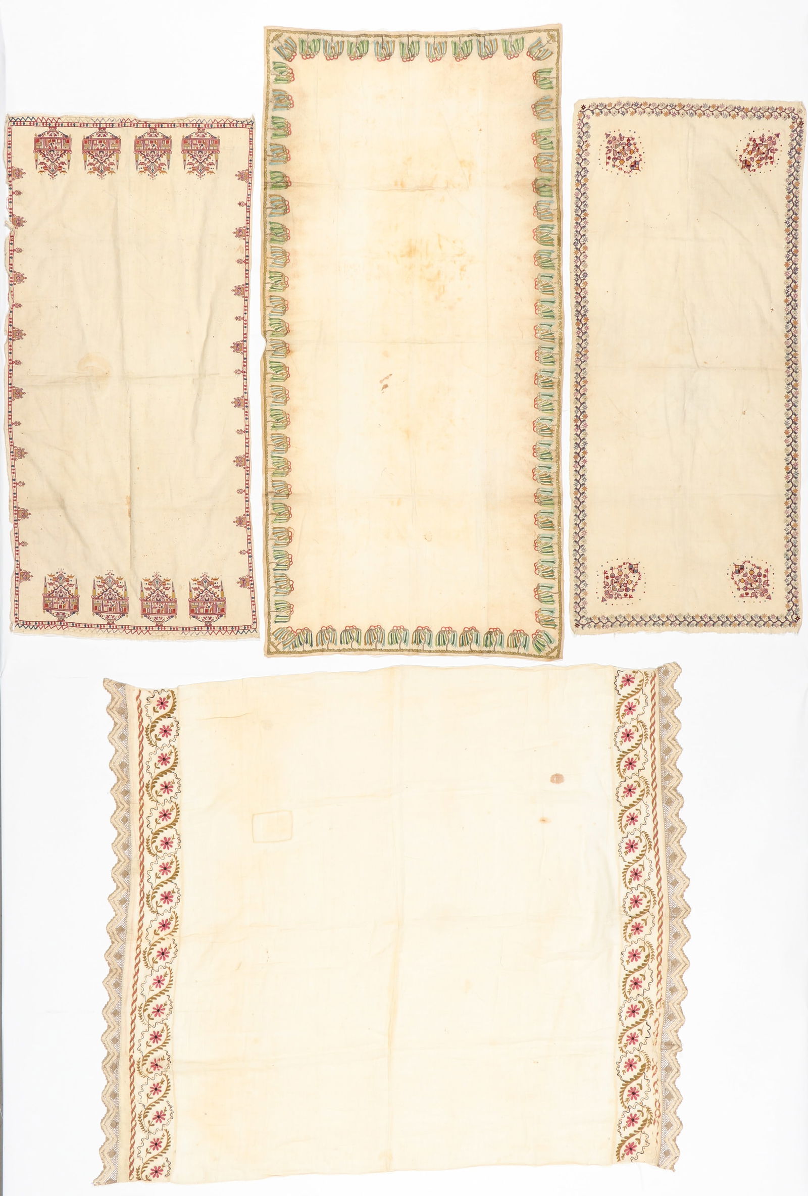 4 Turkish Embroidered Ritual Towels, 19th C. (1 of 4)