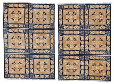 Pair of Ningxia Rugs, China, 19th C., Each 3'9'' x 5'6''