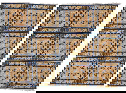 Pair of Ningxia Rugs, China, 19th C., Each 3'9'' x 5'6'': Pair of Ningxia Rugs, China, 19th C., Each 3'9'' x 5'6'' (114 x 168 cm). Weight: 15 lbs. Material: wool pile, cotton warp, cotton weft. Ex. Robert Piccus collection.