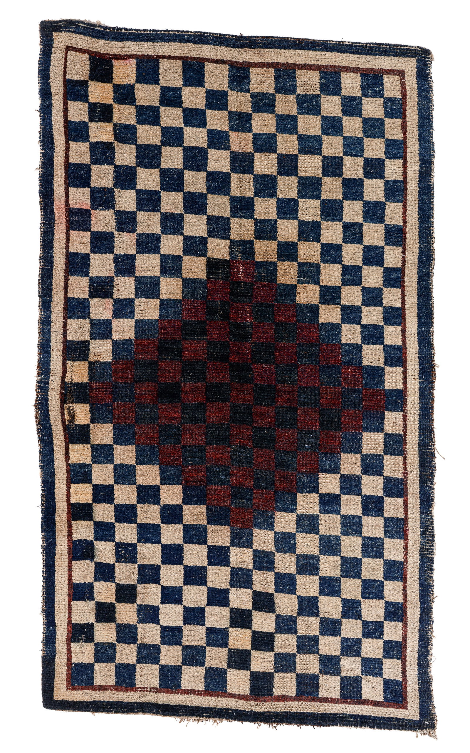 Khaden Rug, Tibet, Late 19th C., 3'2'' x 5'7'': Khaden Rug, Tibet, Late 19th C., 3'2'' x 5'7'' (97 x 170 cm). Weight: 8 lbs. Wool.