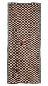 Checkerboard Rug, Tibet, Late 19th C., 2'6'' x 5'10''