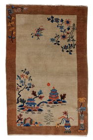Chinese Art Deco Rug, China, Ca. 1930, 3'2'' x 4'11''
