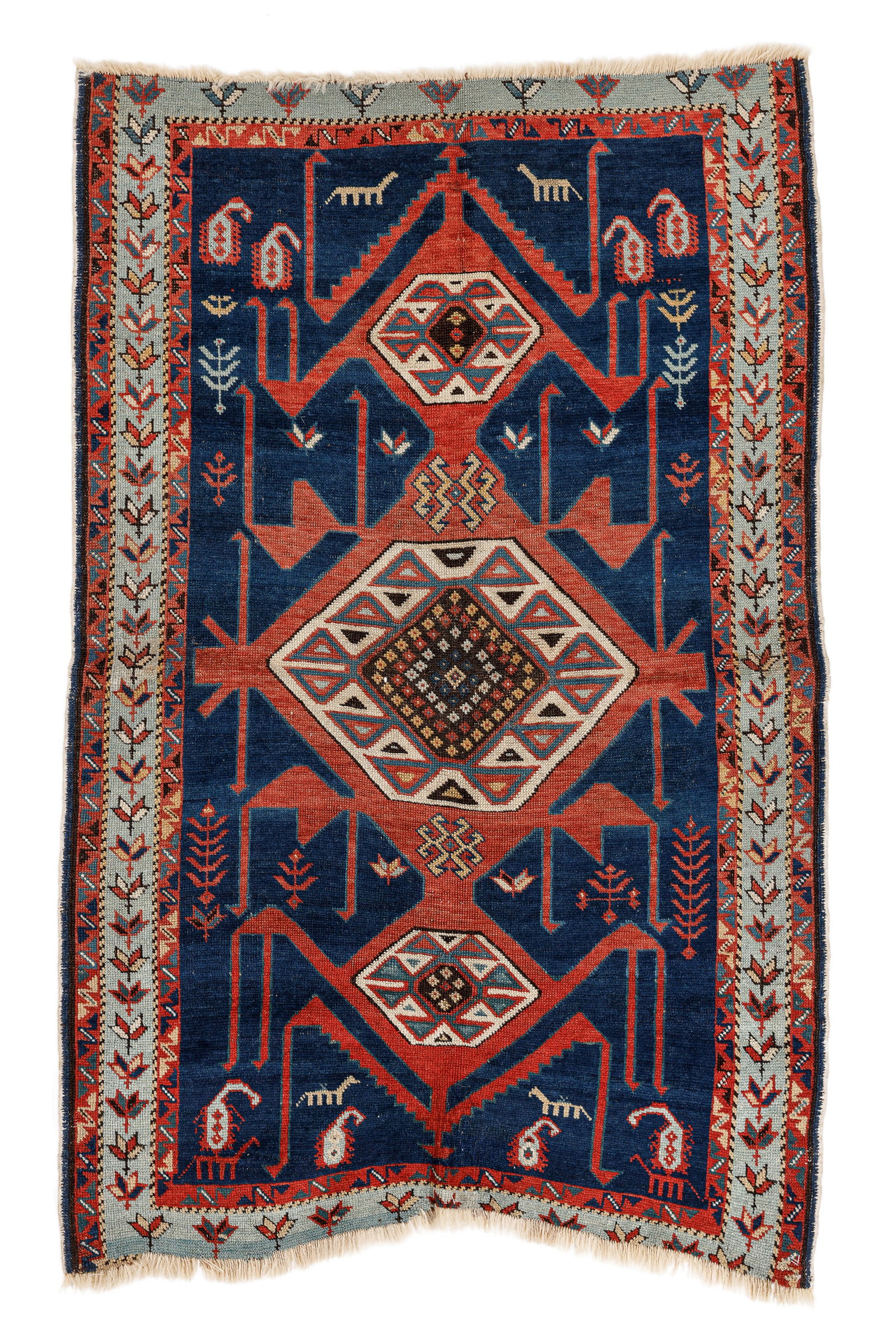 Avar Rug, Caucasus, 19th C., 2'10'' x 4'5'': Avar Rug, Caucasus, 19th C., 2'10'' x 4'5'' (86 x 135 cm). Weight: 4 lbs. Material: wool pile, wool warp, wool weft.