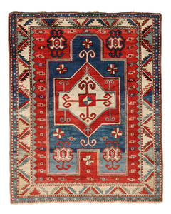 Fachralo Kazak Prayer Rug, Caucasus, Ca. 1875, 3'8'' x 4'7''