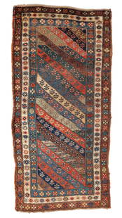 Kurd Rug, Persia, 19th C., 4'5'' x 8'9'': Kurd Rug, Persia, 19th C., 4'5'' x 8'9'' (135 x 267 cm). Weight: 16 lbs. Material: wool pile, wool warp, wool weft.