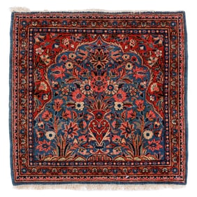 Small Square Kashan Prayer Rug, Persia, Ca. 1930, 1'10'' x 1'10''