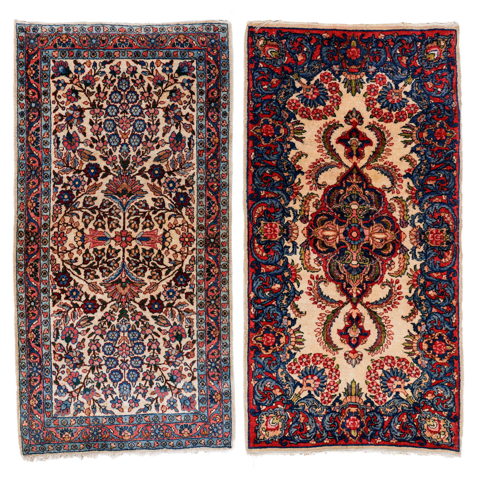 2 Kerman Small Rugs, Persia, Early 20th C., 2'0'' x 3'11'' (1 of 3)