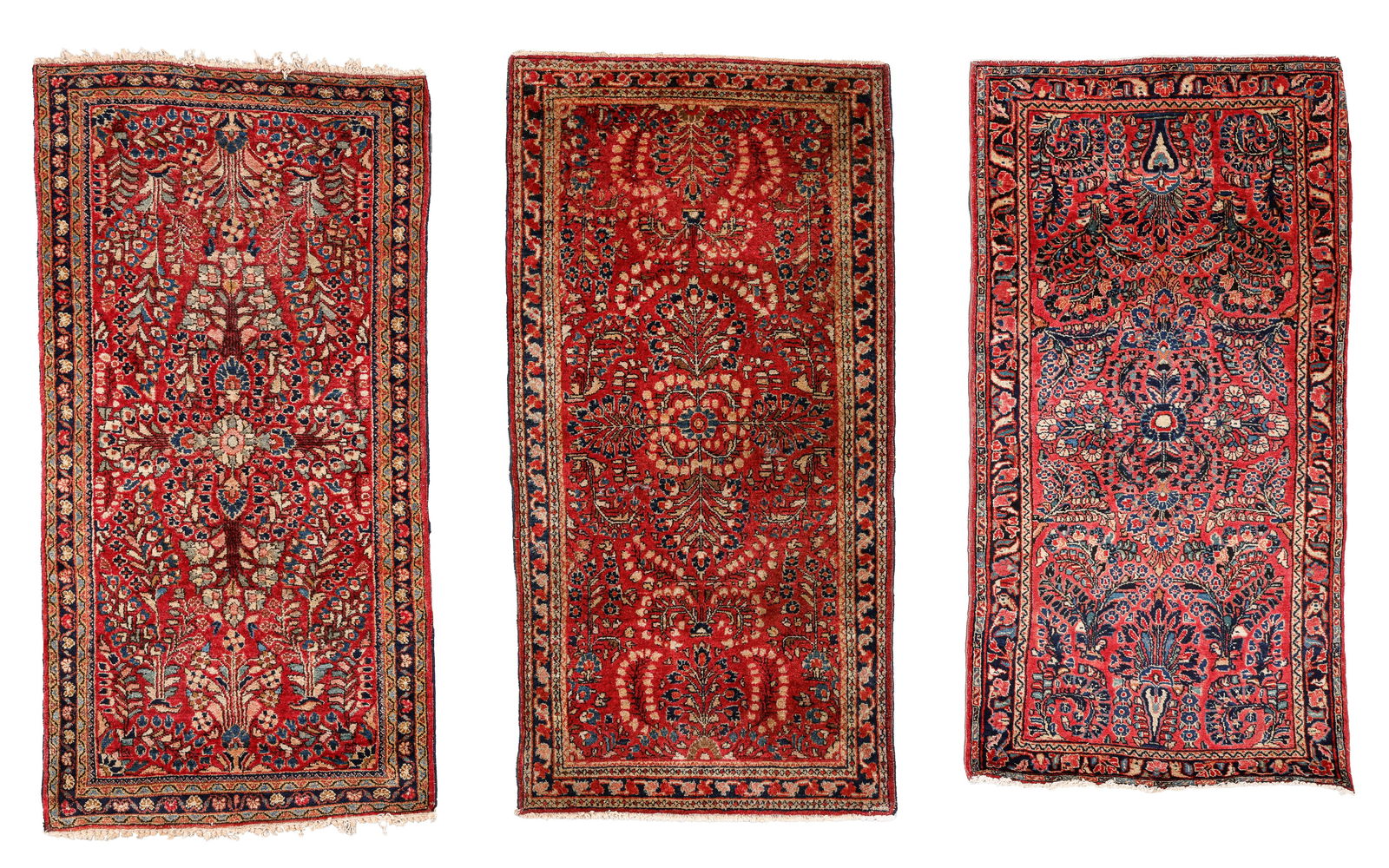 3 Sarouk Small Rugs, Persia, Early 20th C. (1 of 5)