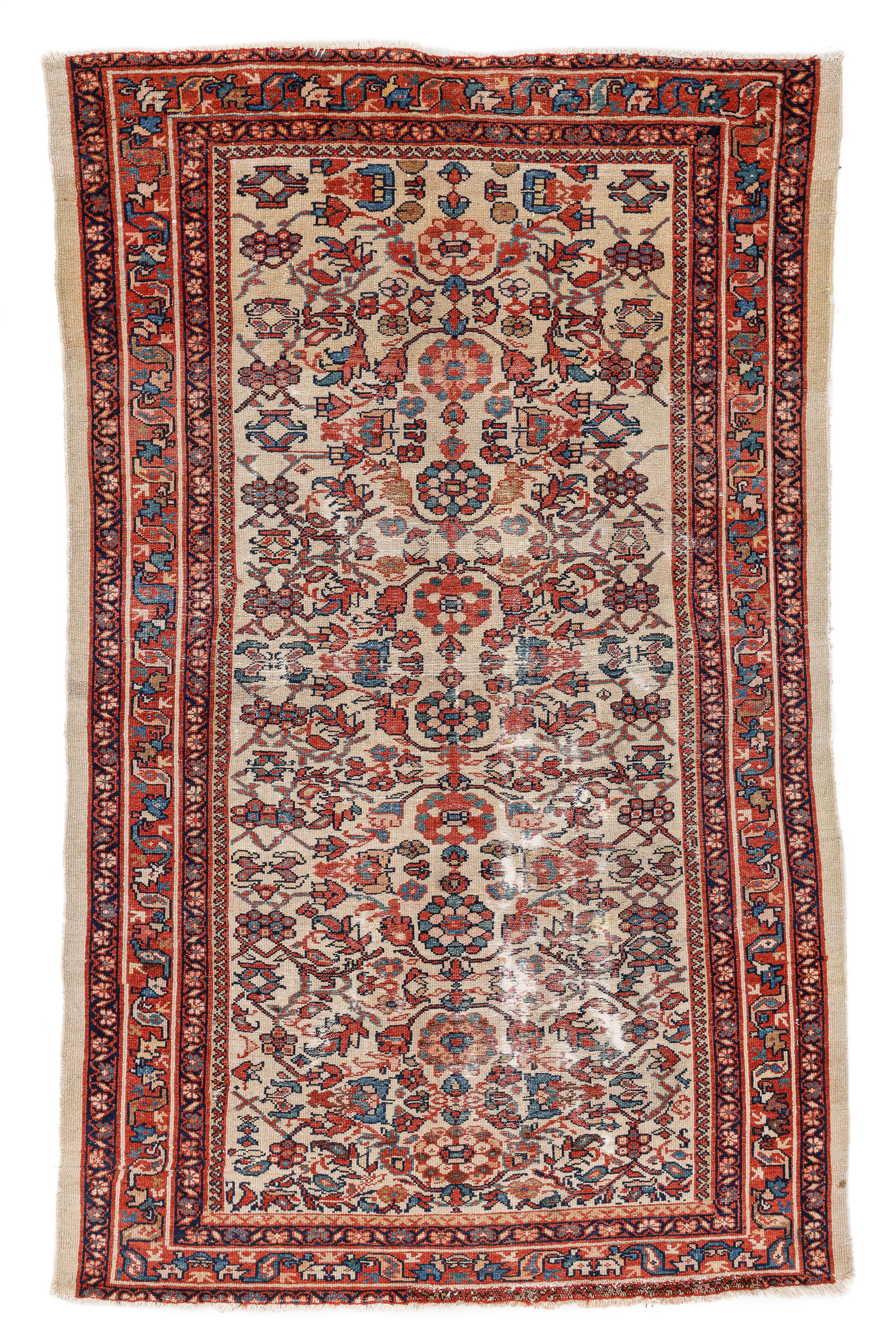 Ivory Field Malayer Rug, Persia, Ca. 1900, 4'0'' x 6'6'' (1 of 4)