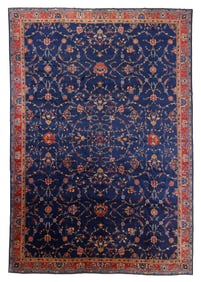 Mansion Size Blue Indo Persian Rug, India, Ca. 1910, 13'11'' x 20'1''