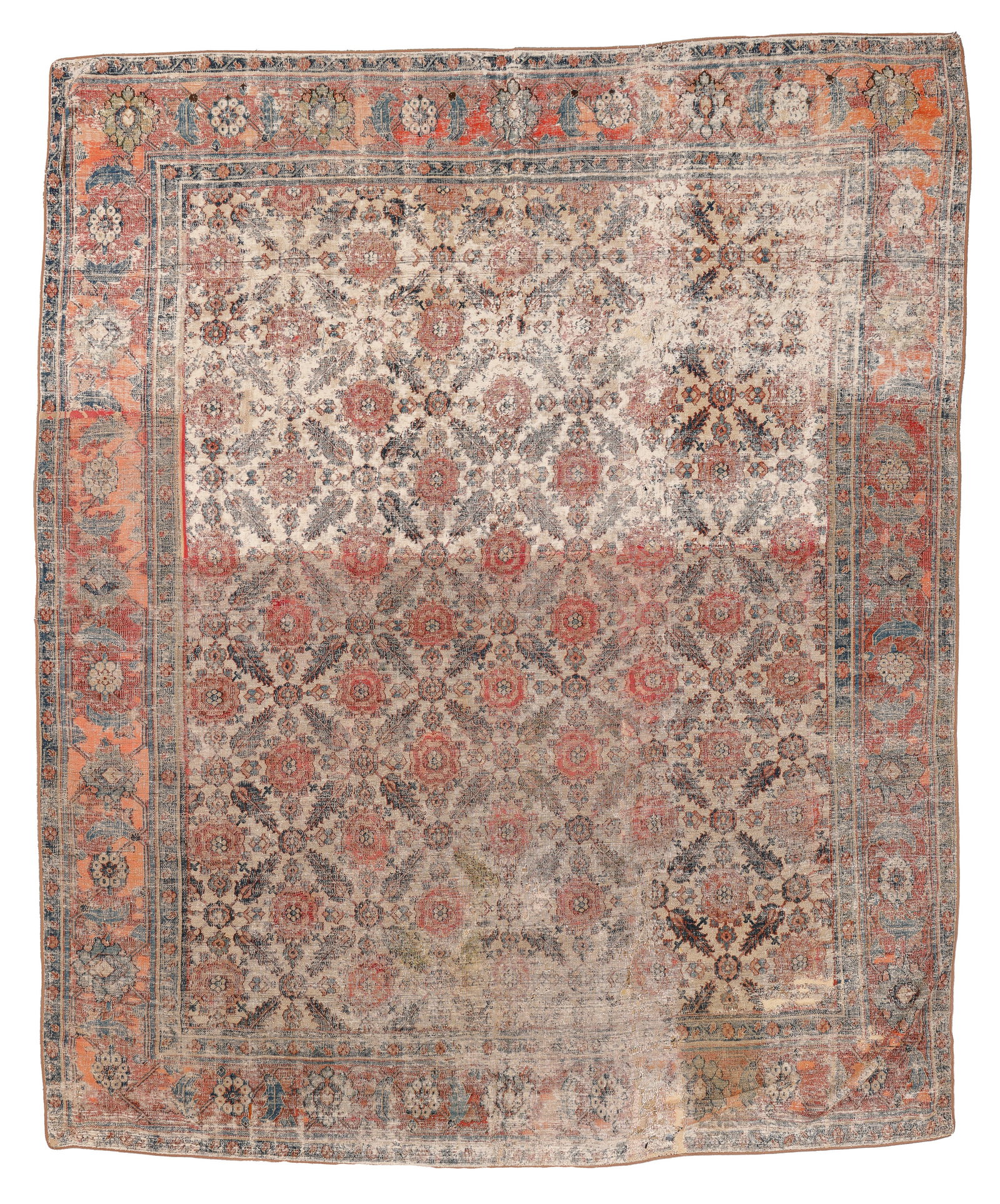 18th C. Herat Rug, Khorasan Area, 1700's, 9'1'' x 10'9'': 18th C. Herat Rug, Khorasan Area, 1700's, 9'1'' x 10'9'' (277 x 328 cm). Weight: 20 lbs. Wool.
