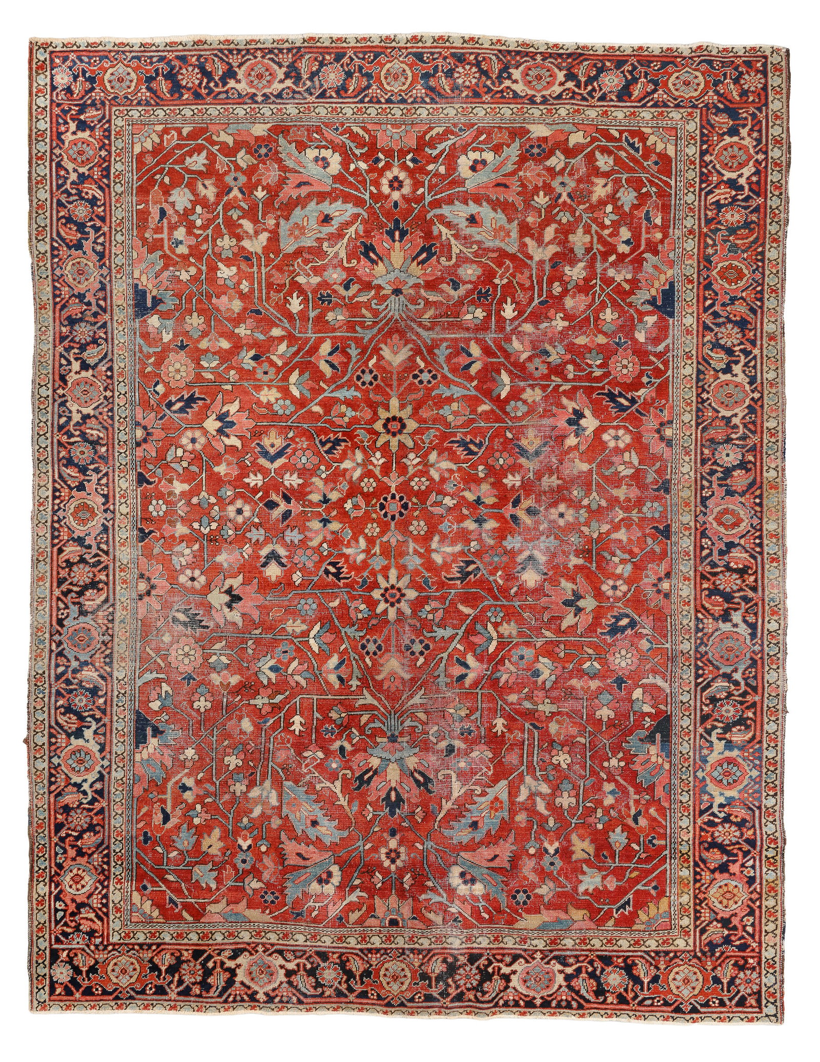 Heriz Rug, Persia, Ca. 1900, 8'9'' x 11'3'': Heriz Rug, Persia, Ca. 1900, 8'9'' x 11'3'' (267 x 343 cm). Weight: 55 lbs. Material: wool pile, cotton warp, cotton weft.
