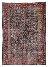 Shabby Chic Blue Sarouk Rug, Persia, Ca. 1910, 8'8'' x 12'0''