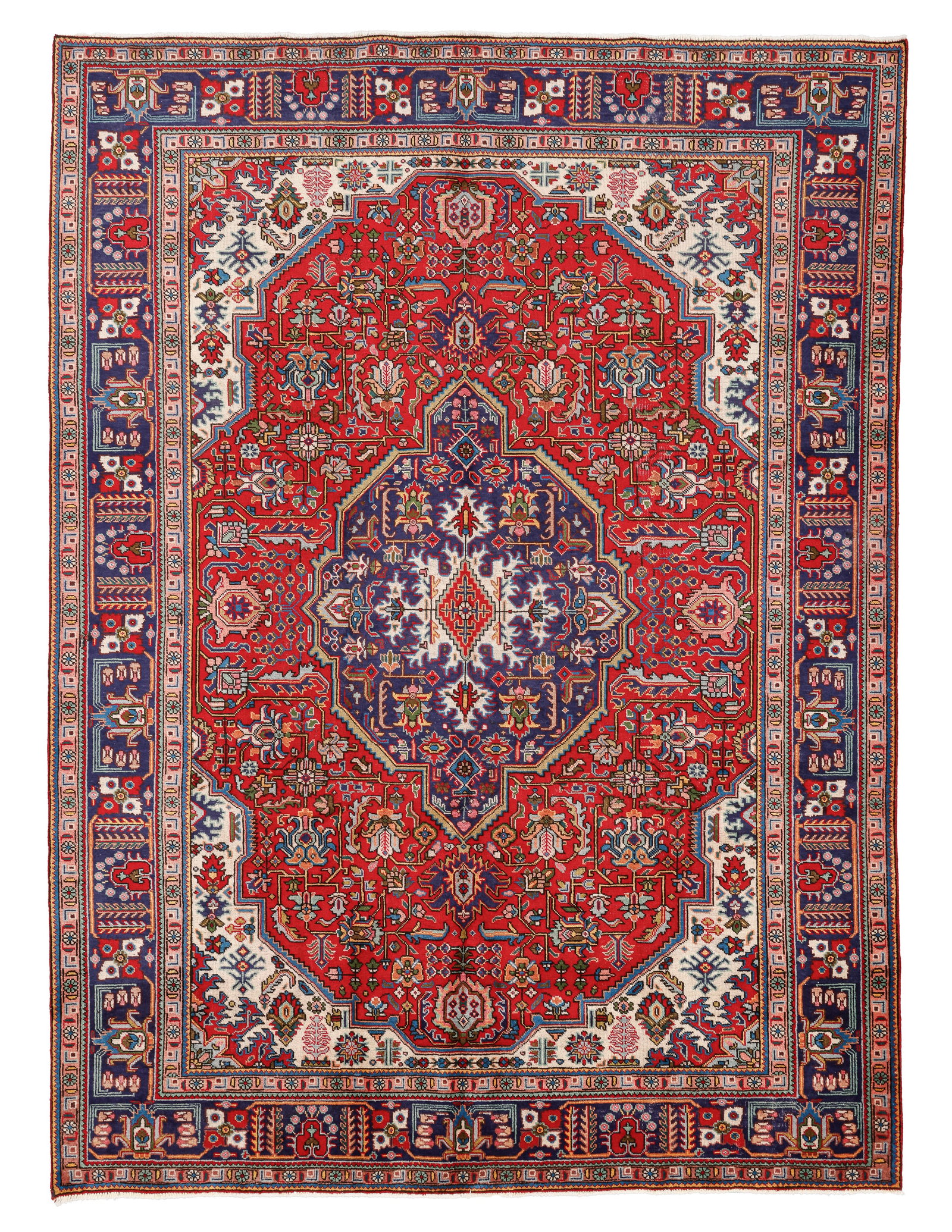 Tabriz Rug, Persia, Ca. 1950/60, 8'4'' x 11'2'': Tabriz Rug, Persia, Ca. 1950/60, 8'4'' x 11'2'' (254 x 340 cm). Weight: 72 lbs. Material: wool pile, cotton warp, cotton weft.