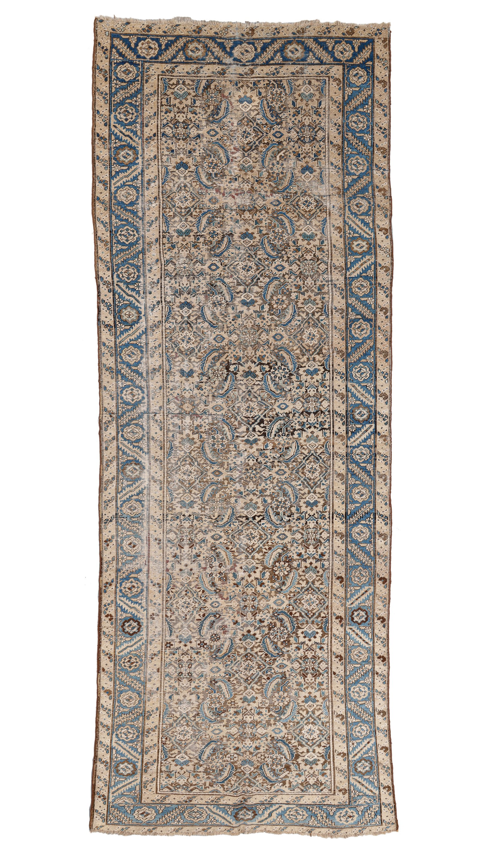 Karabagh Rug, Caucasus, Late 19th C., 5'1'' x 13'10'': Karabagh Rug, Caucasus, Late 19th C., 5'1'' x 13'10'' (155 x 422 cm). Weight: 25 lbs. Material: wool pile, wool warp, wool weft.