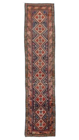 Signed Blue Hamadan Runner, Persia, Late 19th C., 2'9'' x 12'1''