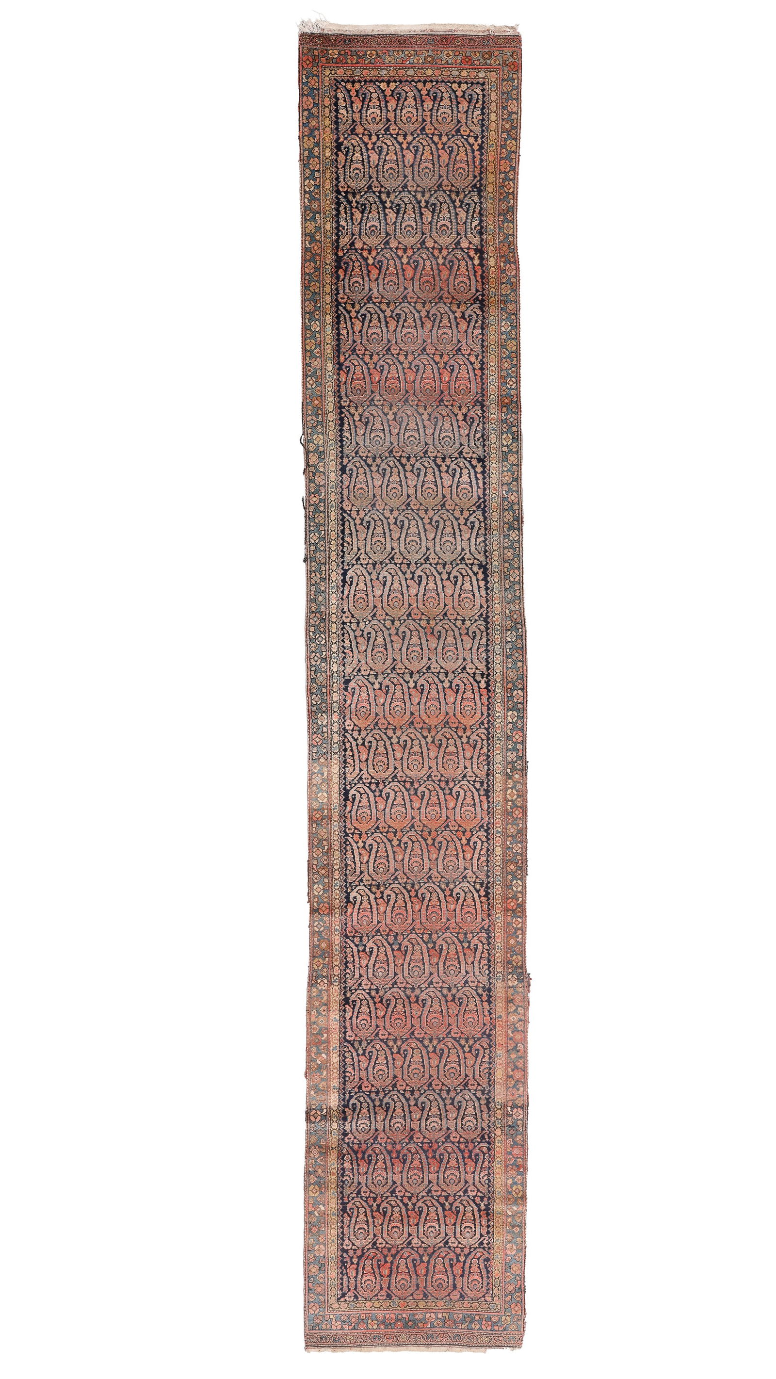 Blue Malayer Boteh Rug, Persia, Late 19th C., 2'9'' x 16'7'' (1 of 4)