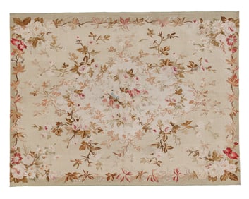 Aubusson Tapestry Rug, France, Ca. 1890, 4'3'' x 5'8''