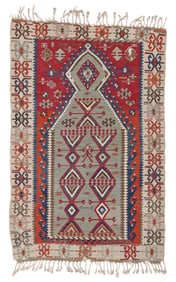 Anatolian Prayer Kilim, Turkey, Late 19th C., 3'4'' x 5'2''