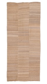 East Anatolian Natural Brown Striped Kilim, Turkey, Early 20th C., 6'3'' x 14'5''