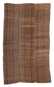 East Anatolian Natural Brown Striped Kilim, Turkey, Early 20th C., 6'1'' x 10'5''
