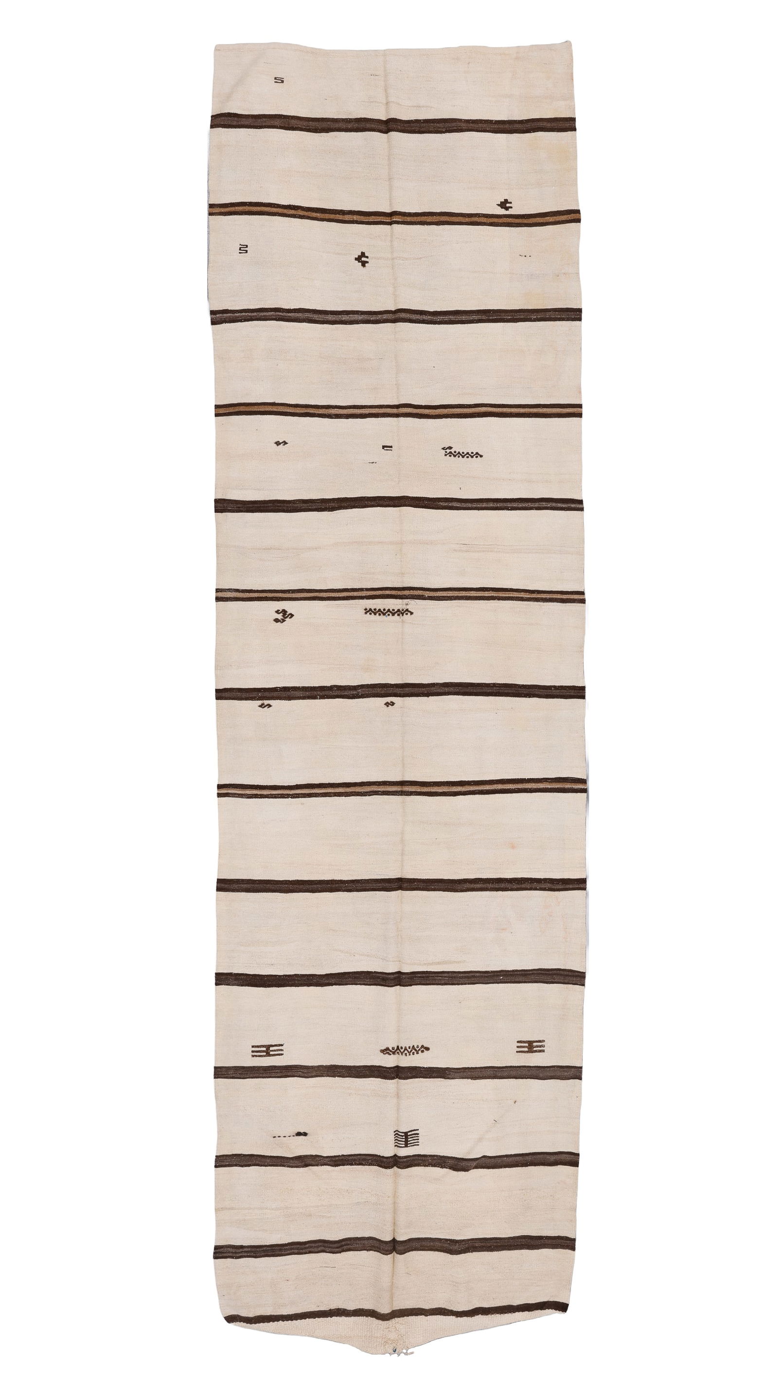 Central or East Anatolian Striped Kilim, Turkey, Early/Mid 20th C., 4'1'' x 14'6'' (1 of 3)