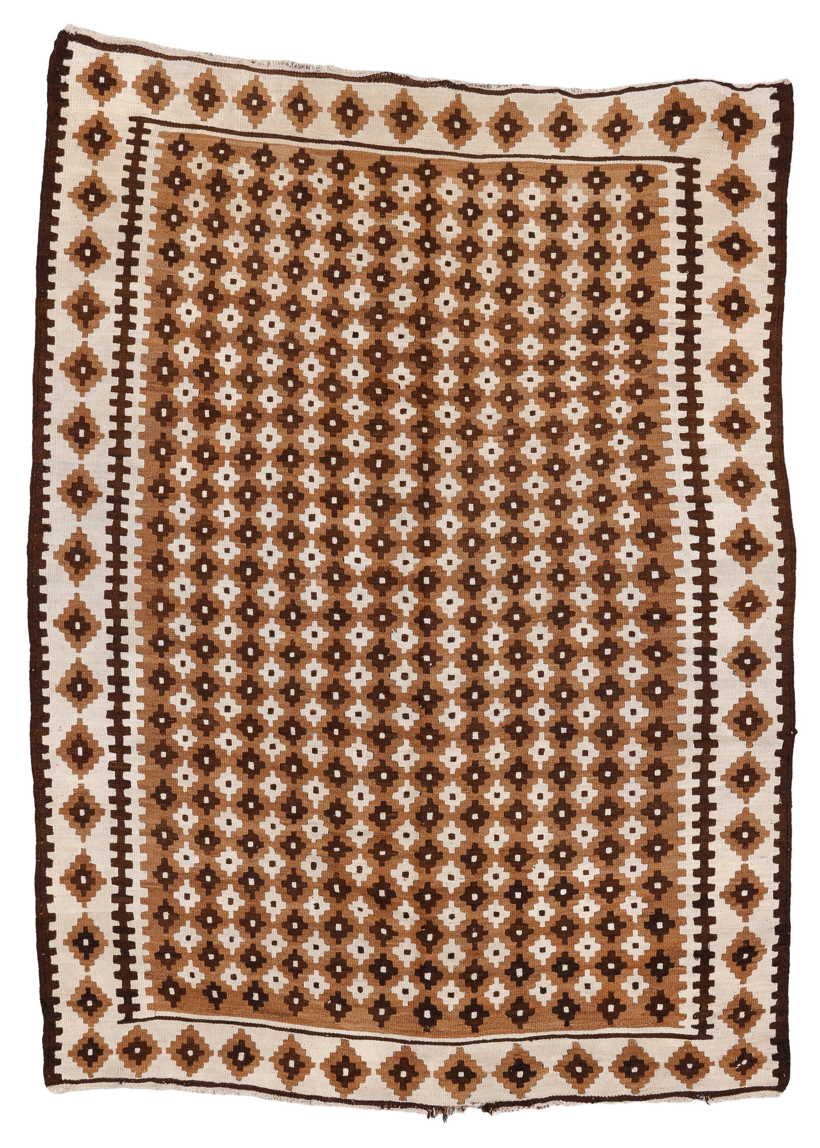 West Persian Kilim, Early/Mid 20th C., 6'7'' x 9'0'': West Persian Kilim, Early/Mid 20th C., 6'7'' x 9'0'' (201 x 274 cm). Weight: 21 lbs. Wool.