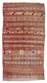 Moroccan Mixed Weave Rug, Mid 20th C., 5'11'' x 10'10''