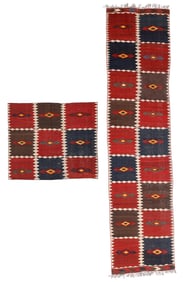 2 Central Asian Kilims, Afghanistan, Early/Mid 20th C.