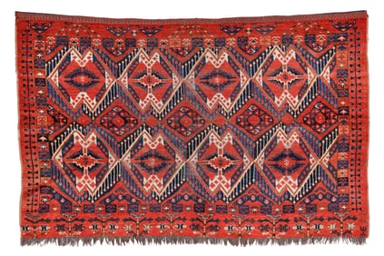Ikat Pattern Ersari Chuval Rug, Turkmenistan, Ca. 1875, 5'0'' x 3'3''