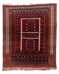 Saryk Ensi Rug, Turkmenistan, Ca. 1875, 4'10'' x 5'7''