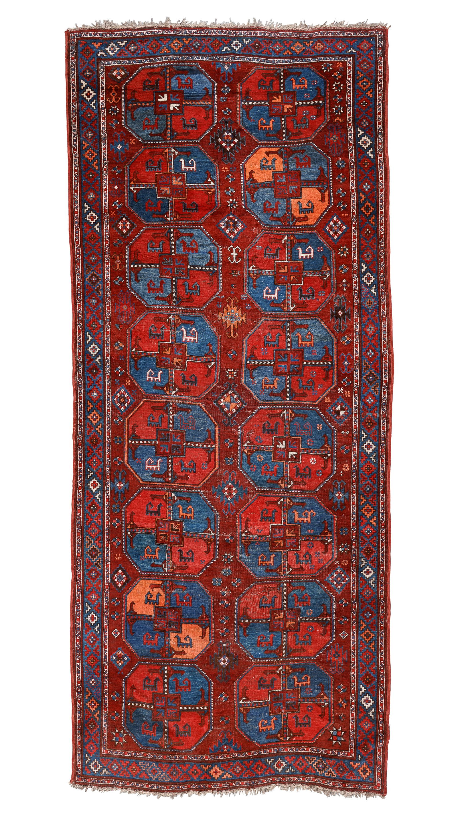 Central Asian Karakalpak Rug, Ca. 1900, 4'8'' x 11'3'' (1 of 4)
