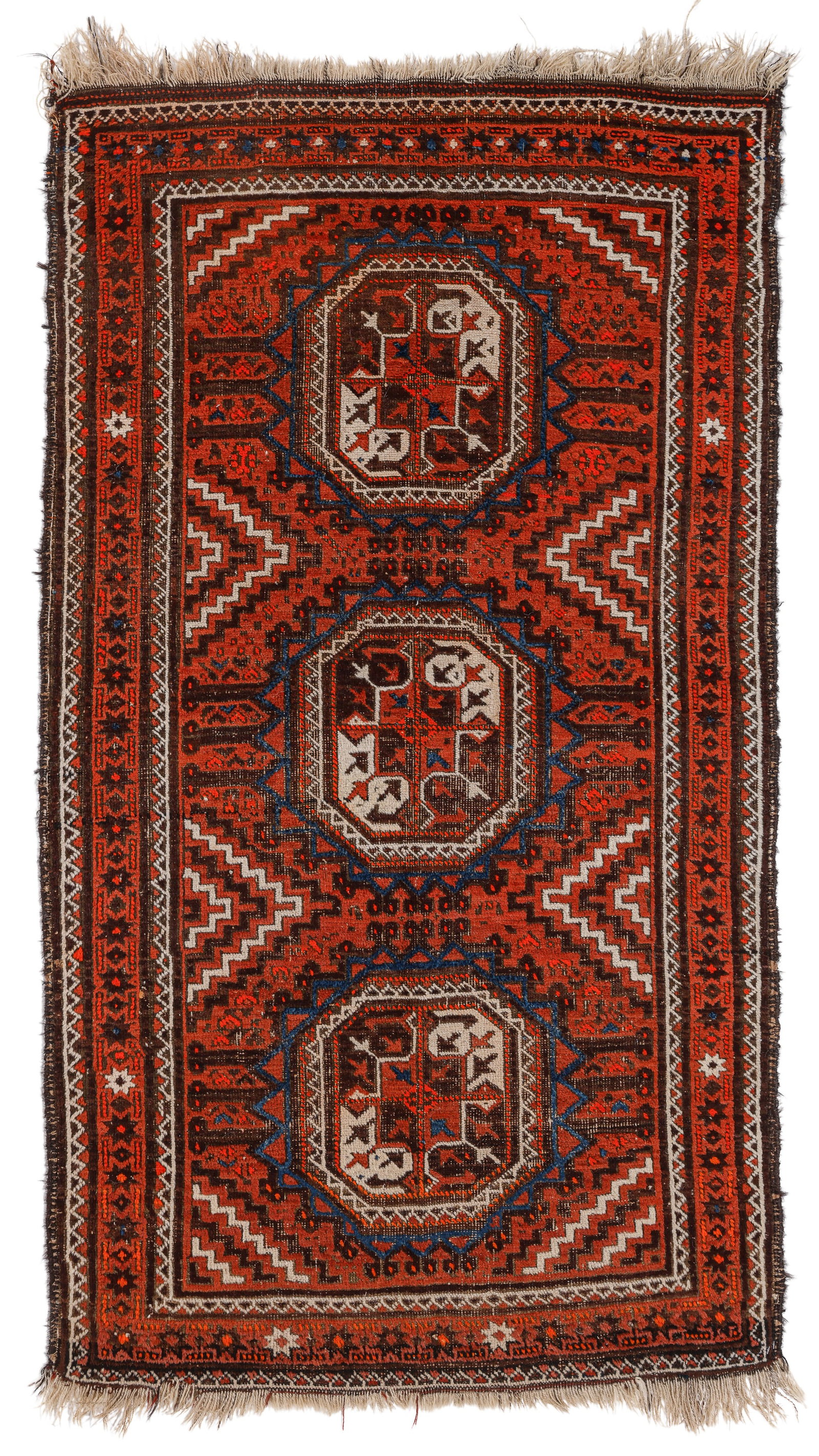 Baluch Rug, NE Persia, Ca. 1900, 3'0'' x 5'5'': Baluch Rug, NE Persia, Ca. 1900, 3'0'' x 5'5'' (91 x 165 cm). Weight: 6 lbs. Material: wool pile, wool warp, wool weft.