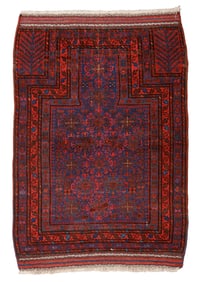 Baluch Prayer Rug, Persia/Afghanistan, Late 19th C., 3'5'' x 4'11''