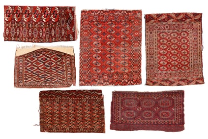 Estate Grouping of 6 Antique Turkmen Rugs