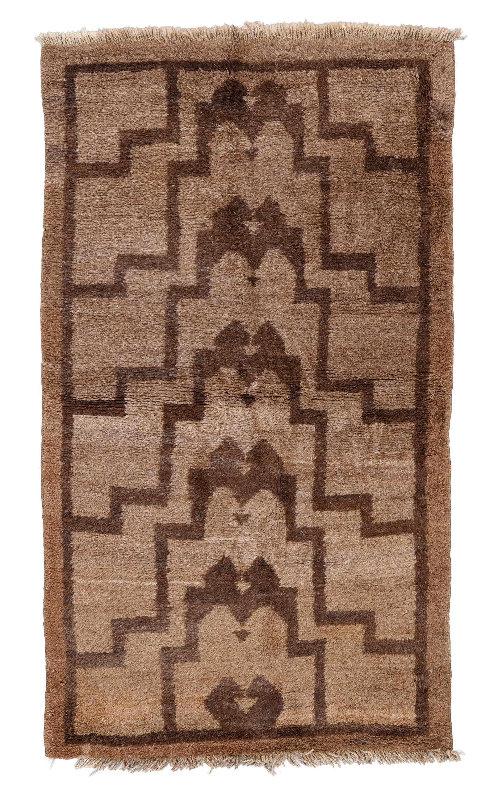 Central Anatolian Tulu Rug, Turkey, Mid 20th C., 4'0'' x 7'1'': Central Anatolian Tulu Rug, Turkey, Mid 20th C., 4'0'' x 7'1'' (122 x 216 cm). Weight: 18 lbs. Material: wool pile, wool warp, wool weft.