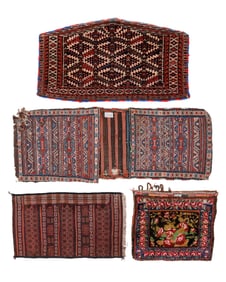 Estate Grouping of 4 Antique Bags/Trappings