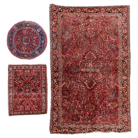 3 Red Sarouk Rugs, Persia, Ca. 1920