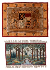 Coat of Arms & Forest Pictorial Rugs (2)