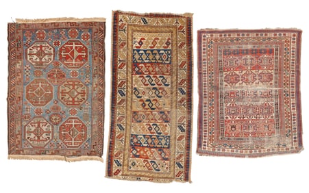 3 Antique Estate Rugs, Caucasus, Late 19th C.